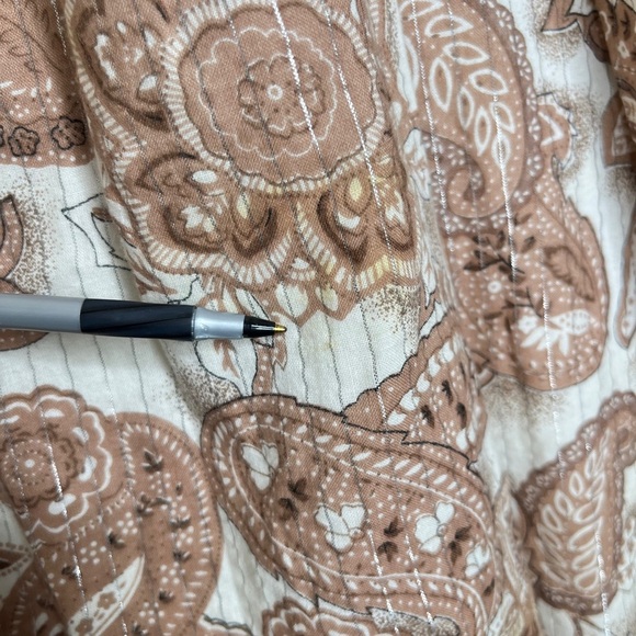 No boundaries brown and white paisley dress midi smocked vintage size medium - Picture 5 of 5